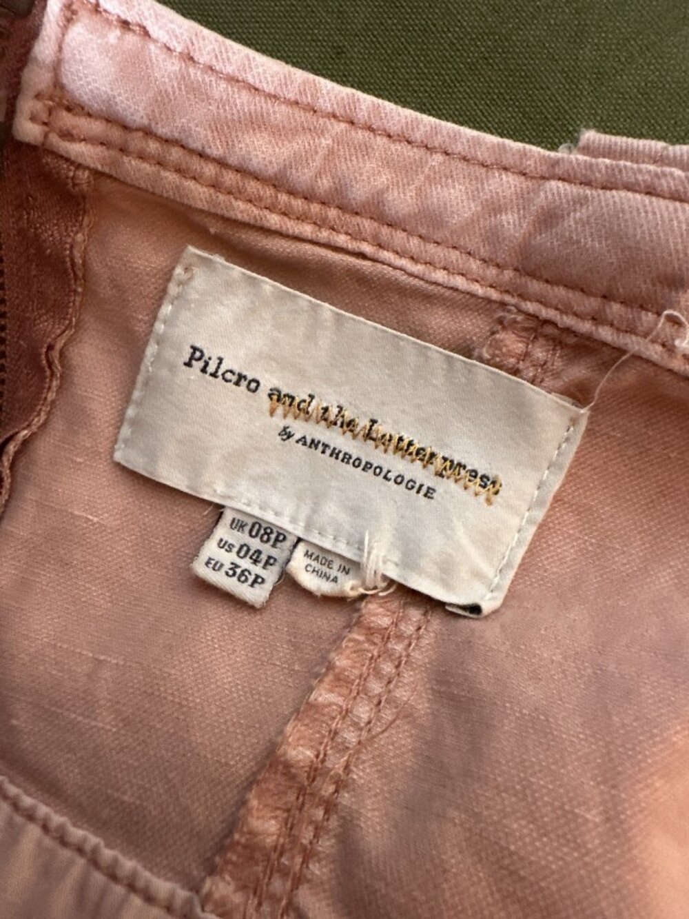 Pilcro and the Letterpress Anthropologie Blush Pink Strapless Jumpsuit 4P - Picture 7 of 8